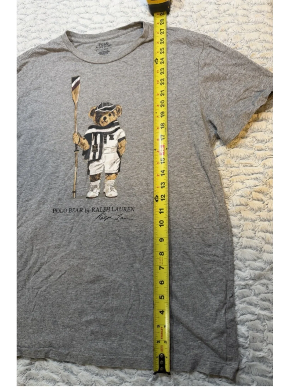Polo Ralph Lauren Men's Gray Polo Bear Graphic Logo Crew Neck T-Shirt XL